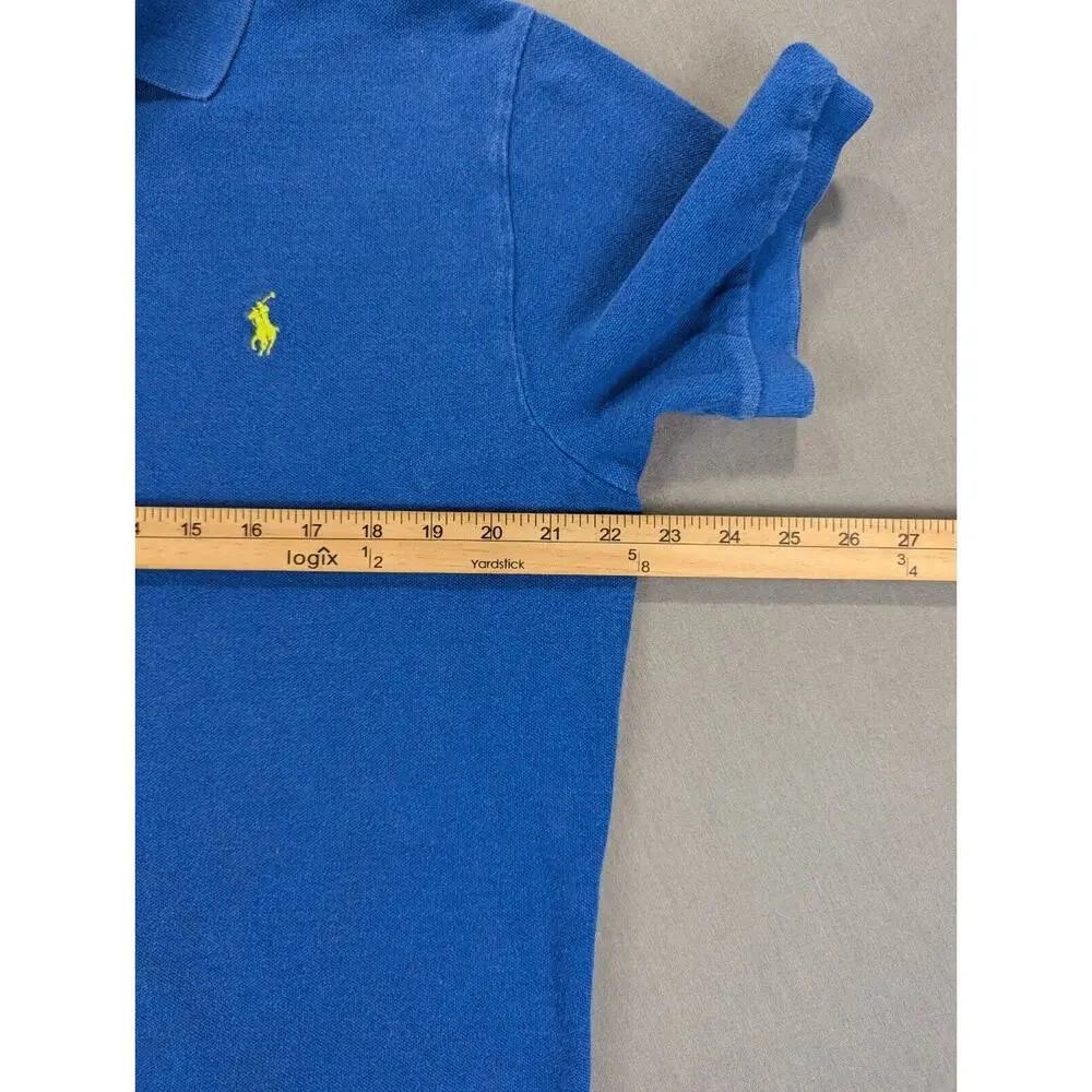 Ralph Lauren Polo Shirt Mens Large Blue Short Sleeve 100% Cotton Casual
